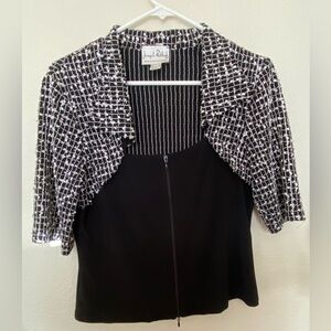 Joseph Ribkoff Black and White Patterned Blazer